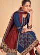 Shagufta Navy Blue and Maroon Pant Style Salwar Kameez